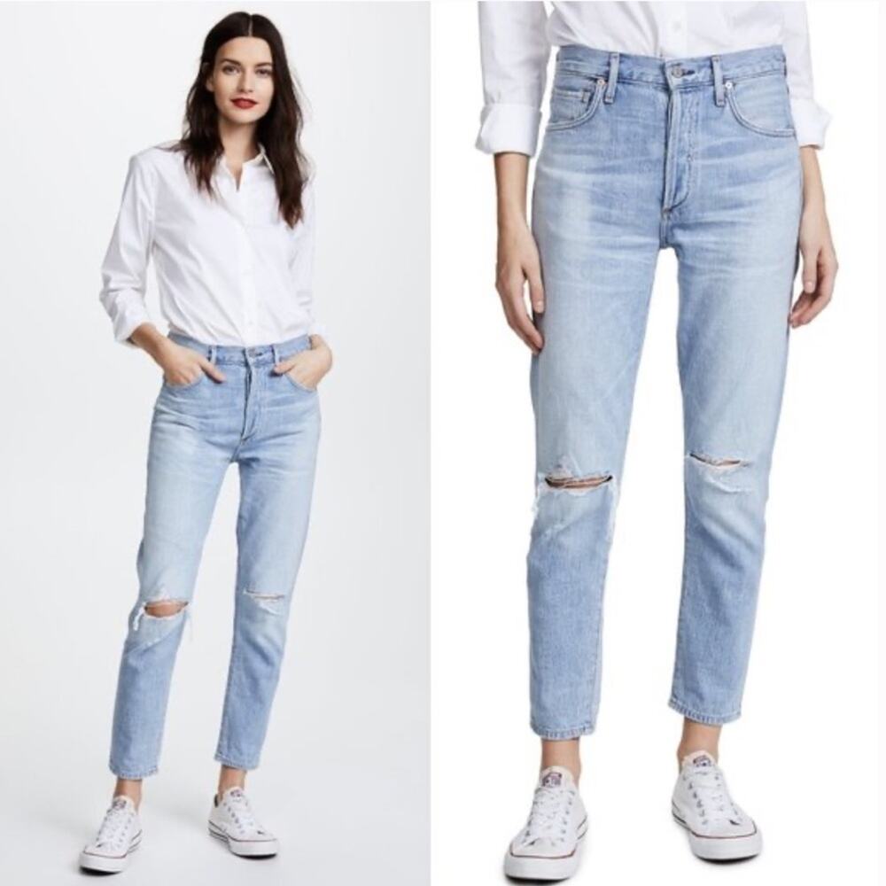 CITIZENS OF HUMANITY Women's Sz 26 Liya Petite High Rise Jeans - Distressed